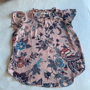 LOFT Pink Floral Blouse